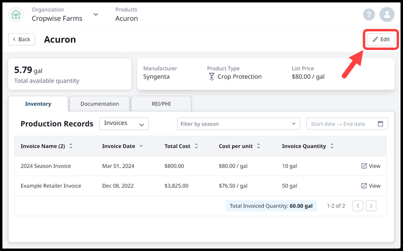 4. Picture of a Product Menu with box and arrow around Edit.png