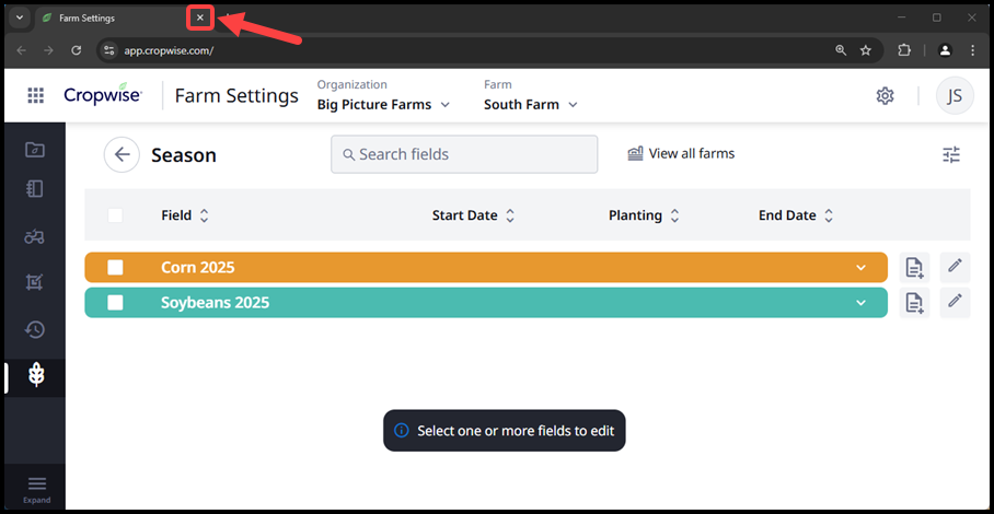 7. 2nd Crop Season and Close Window.png