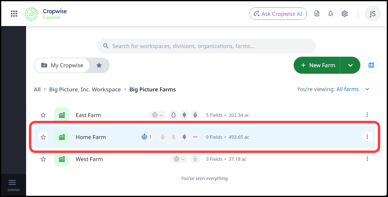 3. MyCropwise - Select Farm.png